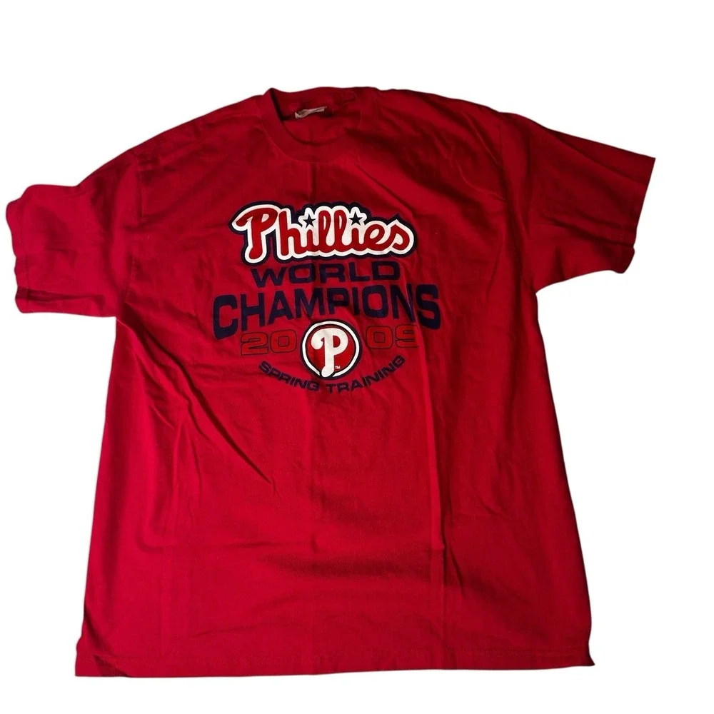 Philadelphia Phillies 2009 World Champions T Shirt Red MLB Spring Training Hanes
